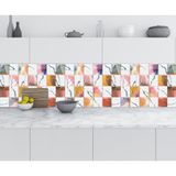 Sticker Art Mutfak Tezgah Arası Folyo Fayans Kaplama Folyosu Sanat Yağlıboya Karo 60x300 CM