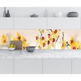 Sticker Art Mutfak Tezgah Arası Folyo Fayans Kaplama Folyosu Sarı Orkide 60x200 CM