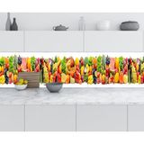 Sticker Art Mutfak Tezgah Arası Folyo Fayans Kaplama Folyosu Sebze Meyve Dikey 60x200 CM