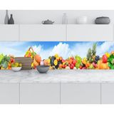 Sticker Art Mutfak Tezgah Arası Folyo Fayans Kaplama Folyosu Sebze Meyve Gökyüzü 60x400 CM