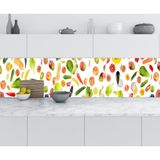 Sticker Art Mutfak Tezgah Arası Folyo Fayans Kaplama Folyosu Sebze Meyve Kolaj Yatay 60x100 CM