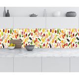 Sticker Art Mutfak Tezgah Arası Folyo Fayans Kaplama Folyosu Sebze Meyveler Kolaj 60x100 CM