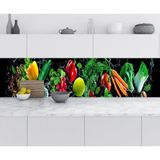 Sticker Art Mutfak Tezgah Arası Folyo Fayans Kaplama Folyosu Sebzeler 60x200 CM