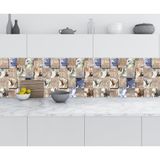 Sticker Art Mutfak Tezgah Arası Folyo Fayans Kaplama Folyosu Soyut Çiçek Tasarım 60x500 CM