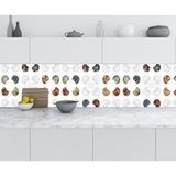 Sticker Art Mutfak Tezgah Arası Folyo Fayans Kaplama Folyosu Yuvarlak Yaprak 60x200 CM