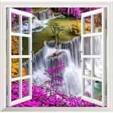 Sticker Art Pencere Poster Duvar Kağıdı 3D Şelale Yapışkanlı Sticker