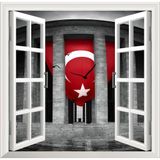 Sticker Art Pencere Poster Duvar Kağıdı Anıtkabir Türk Bayrağı Yapışkanlı Sticker