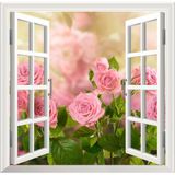 Sticker Art Pencere Poster Duvar Kağıdı Pembe Güller Yapışkanlı Sticker
