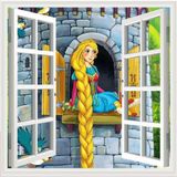 Sticker Art Pencere Poster Duvar Kağıdı Rapunzel Yapışkanlı Sticker