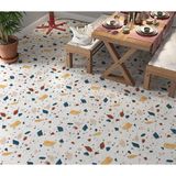 Sticker Art Yer Kaplama Zemin Kaplama Folyosu 65x130 cm Terrazzo Renkli Mermer