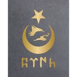 Sticker Atölyesi Göktürk Kurt Ay Yıldız Sticker - 15109 - Altın - 40x23 Cm