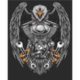 Sticker Atölyesi Harley Davidson Motorcu Sticker - 14074 - Renkli - 50x41 Cm