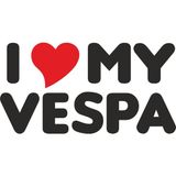 Sticker Atölyesi I Love My Vespa Motorcu Sticker - 14088 - 8 x 15 cm - Renkli