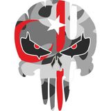 Sticker Atölyesi Kamuflaj Asker Punisher Ay Yıldız Türk Bayrak Kurukafa Sticker - 13073 - 15 x 11 cm - Renkli