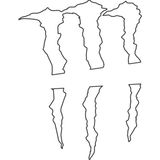 Sticker Atölyesi Monster Pençe Izi Sticker - 15045 - Beyaz - 35 x 27 cm