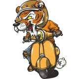 Sticker Atölyesi Vespa-Scooter Sticker - 14084 - 15 x 10 cm - Renkli