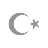 Sticker Dizayn Ay Yıldız Sticker Türk Bayrağı Sticker 00323 - 20x14 Cm - Gri