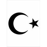Sticker Dizayn Ay Yıldız Sticker Türk Bayrağı Sticker 00323 - 50x36 Cm - Siyah