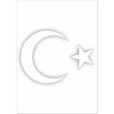 Sticker Dizayn Ay Yıldız Sticker Türk Bayrağı Sticker 00323 - 60x44 Cm - Beyaz