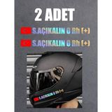 Sticker Dizayn Bayraklı Ad Soyad Kan Grubu Sticker (2 Adet ) - Motosiklet Araba Oto Cam Sticker - 00315 - Hologram - 15x2 Cm