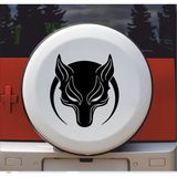 Sticker Dizayn Börü Sticker - Gökbörü Kurt Hilal Sticker - Araba Oto Cam Motosiklet Karavan Sticker - 00238 - Siyah - 10x9 Cm