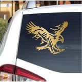 Sticker Dizayn Kartal Sticker - Eagle Beşiktaş Kanatlı Uçan Kartal Sticker - Araba Oto Motosiklet Karavan Cam Sticker - 00326 - Altın - 12x9 Cm