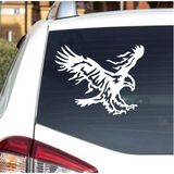 Sticker Dizayn Kartal Sticker - Eagle Beşiktaş Kanatlı Uçan Kartal Sticker - Araba Oto Motosiklet Karavan Cam Sticker - 00326 - Beyaz - 15x12 Cm