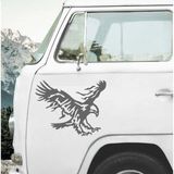 Sticker Dizayn Kartal Sticker - Eagle Beşiktaş Kanatlı Uçan Kartal Sticker - Araba Oto Motosiklet Karavan Cam Sticker - 00326 - Gri - 12x9 Cm