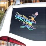 Sticker Dizayn Kartal Sticker - Eagle Beşiktaş Kanatlı Uçan Kartal Sticker - Araba Oto Motosiklet Karavan Cam Sticker - 00326 - Hologram - 20x16 Cm