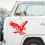Sticker Dizayn Kartal Sticker - Eagle Beşiktaş Kanatlı Uçan Kartal Sticker - Araba Oto Motosiklet Karavan Cam Sticker - 00326 - Kırmızı - 80x63 Cm