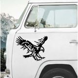 Sticker Dizayn Kartal Sticker - Eagle Beşiktaş Kanatlı Uçan Kartal Sticker - Araba Oto Motosiklet Karavan Cam Sticker - 00326 - Siyah - 60x47 Cm