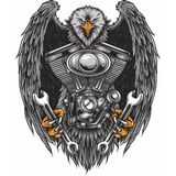 Sticker Dizayn Kartal - V Motor - Karakartal Sticker Araba Oto Motosiklet Karavan Sticker 00249 - 30x25 Cm - Renkli