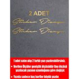 Sticker Dizayn Kişiye Özel 2 Adet Isim Soyisim Yazı Sticker El Yazısı Isim Oto Araba Motosiklet Karavan Sticker 00028 - 100 Cm - Altın