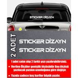 Sticker Dizayn Kişiye Özel Ad Soyad Sticker (2ADET) - Isim Soyisim Yazı Araba Oto Motosiklet Sticker 00122 - 12 Cm - Beyaz