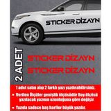 Sticker Dizayn Kişiye Özel Ad Soyad Sticker (2ADET) - Isim Soyisim Yazı Araba Oto Motosiklet Sticker 00122 - 15 Cm - Kırmızı
