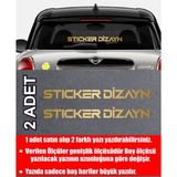 Sticker Dizayn Kişiye Özel Ad Soyad Sticker (2ADET) - Isim Soyisim Yazı Araba Oto Motosiklet Sticker 00122 - 20 Cm - Altın