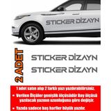 Sticker Dizayn Kişiye Özel Ad Soyad Sticker (2ADET) - Isim Soyisim Yazı Araba Oto Motosiklet Sticker 00122 - 50 Cm - Gri