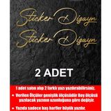 Sticker Dizayn Kişiye Özel Altın Rengi Yazı Sticker, Ad Soyad Sticker, Isim Soyisim Sticker, Araba Oto Motosiklet Sticker 02513 - 60 Cm