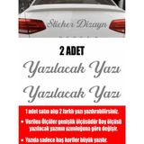 Sticker Dizayn Kişiye Özel Yazı - 2 Adet Isim Soyisim - Araba - Oto - Araç -Motosiklet - Karavan Sticker Etiket 00097 - 100 Cm - Gri