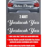 Sticker Dizayn Kişiye Özel Yazı - 2 Adet Isim Soyisim - Araba - Oto - Araç -Motosiklet - Karavan Sticker Etiket 00097 - 20 Cm - Beyaz