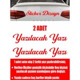 Sticker Dizayn Kişiye Özel Yazı - 2 Adet Isim Soyisim - Araba - Oto - Araç -Motosiklet - Karavan Sticker Etiket 00097 - 20 Cm - Kırmızı