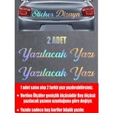 Sticker Dizayn Kişiye Özel Yazı - 2 Adet Isim Soyisim - Araba - Oto - Araç -Motosiklet - Karavan Sticker Etiket 00097 - 25 Cm - Çok Renkli