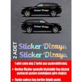 Sticker Dizayn Kişiye Özel Yazı - 2 Adet Isim Soyisim Yazı - Araba - Oto - Araç -Motosiklet - Karavan Sticker Etiket 00096 - 15 Cm - Çok Renkli