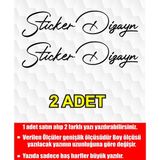 Sticker Dizayn Kişiye Özel Yazı Sticker, Ad Soyad Sticker, Isim Soyisim Sticker, Araba Oto Motosiklet Sticker 02513 - 40 Cm - Siyah