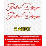 Sticker Dizayn Kişiye Özel Yazı Sticker, Ad Soyad Sticker, Isim Soyisim Sticker, Araba Oto Motosiklet Sticker 02513 - 60 Cm - Kırmızı