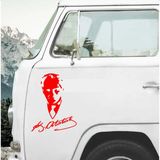 Sticker Dizayn Mustafa Kemal Atatürk Silüet - Atatürk Imza Sticker Araba Oto Motosiklet Karavan Araç Sticker Etiket 00565 - 12x9 Cm - Kırmızı