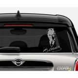 Sticker Dizayn Mustafa Kemal Atatürk Silüet - Atatürk Imza Sticker Araba Oto Motosiklet Karavan Araç Sticker Etiket 00565 - 30x23 Cm - Gri