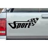 Sticker Dizayn Sports Sticker Damalı Bayrak Yarış Rally Sticker Araba Oto Motosiklet Sticker 02508 - 40x14 Cm - Siyah