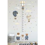 Sticker Ekspres Ayıcıklı Uçan Balonlar Boy Cetveli Boy Ölçer Çocuk Odası Duvar Sticker Seti