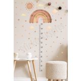 Sticker Ekspres Boho Gökkuşağı Boy Cetveli Boy Ölçer Çocuk Odası Duvar Sticker Seti